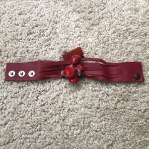 Fun beaded bracelet on leather band